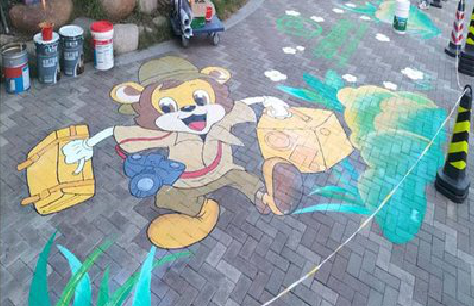 腾冲夏季画地面彩绘会遇到的问题