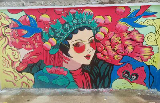 腾冲墙体彩绘-网红墙