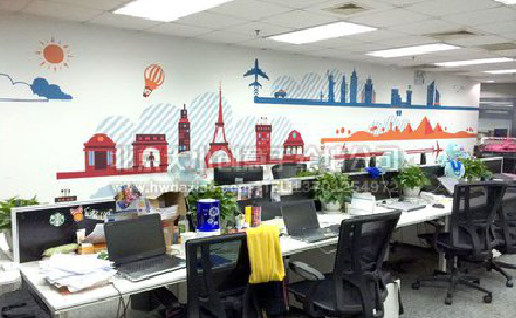 腾冲教你设计办公室墙绘的方法。